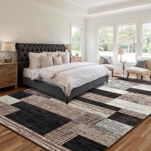 Large Area Rugs, Modern Geometric Patchwork Floor Decor Rockwood Collection