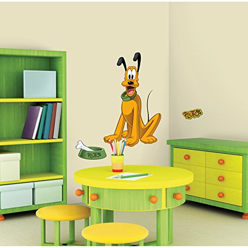 RoomMates Disney Pluto Giant Peel and Stick Wall Decal, Plastic, Removable, No Sticky Residue, For Smooth Surfaces