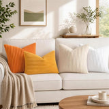 Simmore Fall Soft Mustard Yellow Flannel Throw Pillow Covers 26X26 Set of 2