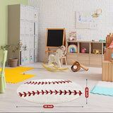Baseball Rug Round 36 Inch – Soft Microfiber Sports Carpet with Non-Slip TPR Backing, Baseball Decor for Boys Room, Kids Room, Playroom & Gift for Baseball Lovers