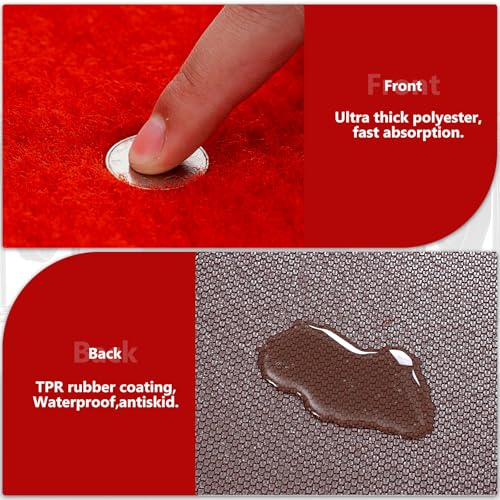PBHEPJ 3ft x 20ft Extra Thick Red Carpet Runner for Party & Hollywood, Festival Celebration, Wedding, Graduation Ceremony, Award Ceremony, VIP Reception, Heavy-Duty, Non-Slip TPR Rubber