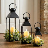Decorative Metal Lanterns Indoor Outdoor, Set of 3 Outdoor Candle Holder