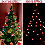 117Pcs Ceramic Christmas Tree Red Cardinal Bird Replacement Lights Bulbs and 1 Angel/3Stars Topper Ornament for Ceramic Tree Décor - Medium Plastic Pegs.
