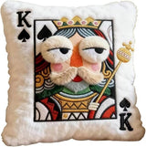 14x12inches Poker Card Throw Pillow Plush Toy,3D Embroidered Playing Card Decorative CushionPillow,Soft Stuffed Throw Pillow for Sofa Bed Home Decor & Gift,Valentines Pillow (King of Spades)
