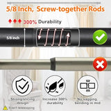 5/8 Inch Black Curtain Rod for Window 16 to 52 Inch, Small Window Curtain Rod With Brackets for Cafe, Windows, Kitchen, Bedroom, Living Room, Sliding Glass Door, Drilling Installation