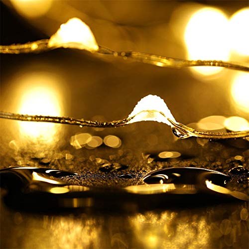 with Timer Function Battery Operated Dewdrop Led Lights,Mini Fairy Lights for Home Parties Christmas/Halloween Holiday Decoration,6 Hours on/18 Hours Off,30 LEDs,10 Feet (Warm White, 1)