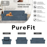URBANLIFE Stretch Sofa Covers & Loveseat Couch Covers for Living Room Slipcover Set, 2-Pieces Machine Washable Couch Cover, Dusk Blue Gray