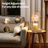 Flower Candle Warmer Lamp for Jar Candles with Timer & Dimmer, Adjustable Height Fits Large Jars up to 7.08" Tall, Flameless Wax Warmer, Cozy Bedroom Home Decor, Gift for Mom Women
