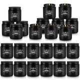 Scented Candle Set 24 Pack,Black, Candle for Home Scented, Odor Eliminating, Stress Relief, Long Lasting Soy Wax Gift Set
