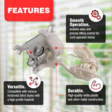 Amazing Drapery Hardware Pre-Corded High Profile Cord Tilt Control - Square Rod, White, for 2" Horizontal Blinds - 1 Pack