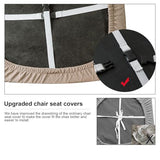Genina Waterproof Seat Covers for Dining Room Chairs Covers Dining Chair Cover Kitchen Chair Covers (Khaki, 4 Pcs)