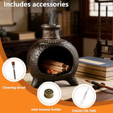 Ceramic Palo Santo Holder, Palo Santo Burner Chimney with Wide Opening & Heat-Resistant Design – Ideal for Meditation, Yoga, Aromatherapy, Spa, Calming Space (L/Black/Wide-Opening)