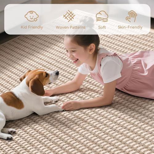 Hallway Runner Rug Extra Long Kitchen Runner Washable Brown 2x8 ft
