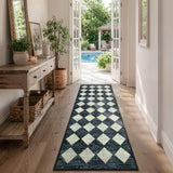 Lahome Checkered Kitchen Rugs Non Slip Washable 2x6 Hallway Bathroom Runner