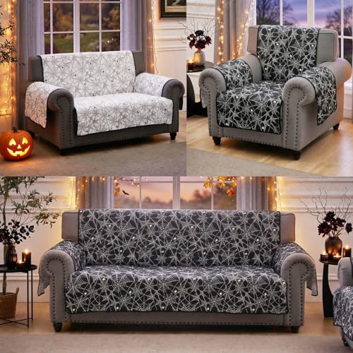 Greenland Home Novelty Halloween Furniture Protector, Loveseat, Spinderella