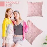 Mixweer Pink Bow Pillow Covers Set of 2 Preppy Room Decor Coquette Cute Spring Summer Decorative Faux Fur Soft Bowknot Stuff Fluffy Plush Aesthetic Pillowcase for Bed Sofa Couch (18 x 18 Inch)
