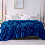 Whale Flotilla Soft Flannel Fleece Bed Blanket Twin XL Size, Royal Blue
