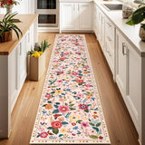 Floral Washable 2x8 Area Rugs Runner Entryway Hallway Pink