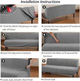 Armless Futon Cover Full Size Stretch Sofa Bed Slipcover Non-Slip Elastic Bottom Small Check Jacquard Couch Cover Thick Soft Washable Furniture Protector Kids Pet Dog Cat(K,Medium:160-190cm)