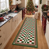 GarveeHome Christmas Runner Rug 2x10 for Laundry Festive Bordered Rug