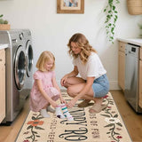 Laundry Room Rug 20"x47" – Low-Profile Boho Non-Slip Runner Rug with TPE Backing, Durable Washable Soft Laundry Mat, Comfortable Floor Mat for Laundry Room Organization, Fits Washer Front, Kitchen Mat