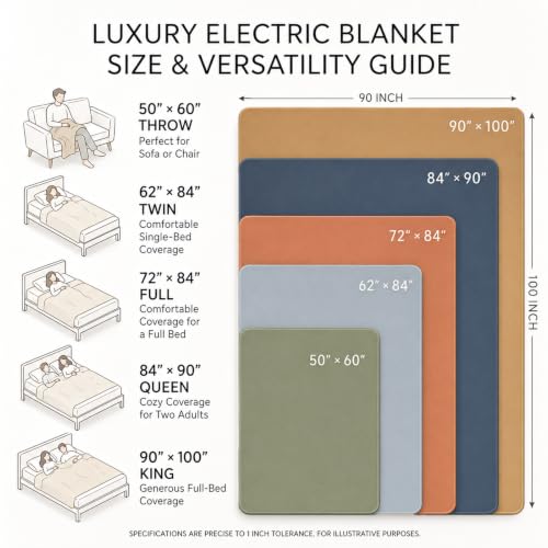 Electric Heated Blanket Throw Size 50"x60", Soft Sherpa Faux Fur Heating Blanket with 10 Adjustable Heat Settings, Fast Heating, 1-8 Hour Timer Auto Shut Off & Overheat Protection & Machine Washable