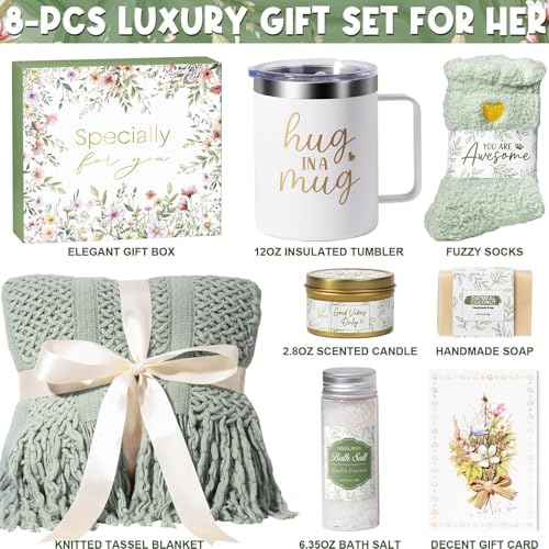 Self Care Gifts for Women Get Well Soon Gifts, Birthday Gifts for Women Care Package, Sympathy Gift Baskets Spa Gifts Set, Christmas Thinking of You Inspirational Gifts for Mom Her Friend Sister Wife