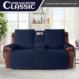 KinCam 100% Waterproof Recliner Loveseat Cover with Console X1, Recliner Couch Covers X1, Recliner Chair Covers X1(Dark Blue)