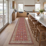 Oriental 2x10 Runner Rug Vintage Hallway Runner Rug Non Slip Machine Washable Stain Resistant Rugs for Bedroom Bedside Kitchen Entryway Burgundy Red Carpet Runners