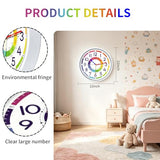 Kid's Wall Clock 12 Inch Silent Wall Clock for Kids Learning Time, Silent Non-Ticking Quartz Decorative Wall Clock for Teacher's Classrooms Or Children's Bedrooms