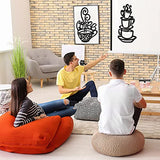 Jetec 2 Pieces Coffee Wall Decor Black Cup Silhouette Kitchen Wall Art Decor Coffee Bar Accessories