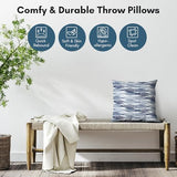 Americanflat 18x18 Throw Pillow with Sewn-in Insert - All-in-One Decorative Pillows - No Cover Needed - Soft and Durable Cushion for Bed or Sofa - Polyester - Blue and White