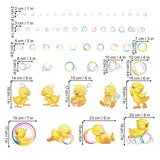 wondever Yellow Ducks Wall Stickers Bubble Peel and Stick Wall Art Decals for Kids Bathroom Baby Nursery Bedroom