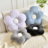 Flower Pillows, Soft Flower Shaped Pillow with Home Decorative for Couch Chair Bed,Flower Floor Throw Pillows for Adults Bedroom Living Room (Grey Blue, 15 Inches)