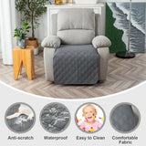 Genina Waterproof Recliner Chair Covers, Recliner Cover for Dog Pets Friendly, Washable Antislip Reclining Chair Cover Furniture Protector, Sofa Slipcover for Living Room(23.6inch/Dark Grey)