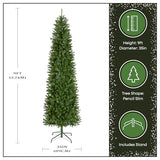 National Tree Company 9 ft Unlit Kingswood Fir Slim Artificial Christmas Tree, 1,443 Tips, Includes Stand, Green