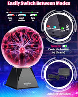 Theefun Plasma Ball: 8 Inch Huge Plasma Globe Birthday Gifts Touch & Sound Sensitive Ball Lamp Electric Lightning Novelty Light for Parties, Home, Prop, Room Decoration