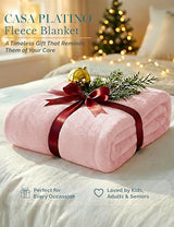 Casa Platino Fleece Throw Blankets – 300 GSM Pink – Soft Cozy Warm Holiday Throws for Winter, Fuzzy Plush Elegant Gifts for Kids, Men & Women - Ideal for Couch, Sofa, Chair or Bed - 50x60 Inch