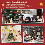 iLAND Mini Christmas Tree Tabletop Small Christmas Tree 12 inch Cute Xmas Table Decoration for Office Desk Shelf Dorm Party Tiny Table Top Décor Miniature 1/6 Scale Elf Accessories Shining Xmas Gift