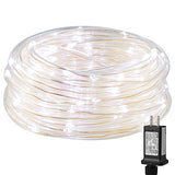 Lighting EVER Plug in Rope Lights with Small Tube, 1/4 in Pencil-Size, 100 LED Copper Wire String Lights in 33 ft Tube, Cool White 6000K, Thin Light Rope for Railing, Fence, Balcony, Not Connectable