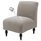 Armless Accent Chair Cover Waterproof Slipper Accent Chair Slipcovers Stretch Side Accent Chair Cover Without Arms Washable Armless Chair Covers for Living Dining Bedroom Set of 1 Taupe