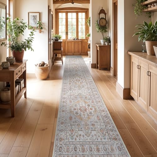 Washable Hallway Runner Rug 3x16: Non Slip Runner Rugs with Rubber Backing