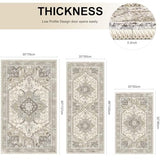 Washable Kitchen Runner Rugs Set of 2 with Non Slip Rubber Backing
