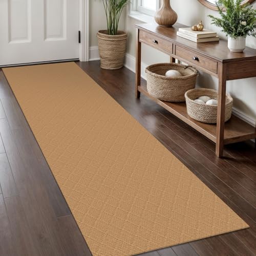 KOZYFLY Washable Runner Rug, 2x8 Ft, Warm Tan