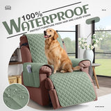 KinCam 100% Waterproof Recliner Loveseat Cover with Console X1, Recliner Couch Covers X1, Recliner Chair Covers X1(Sage Green)