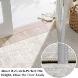 3x6 Washable Kitchen Runner Rug: Abstract Soft Neutral Carpet BeigeGray