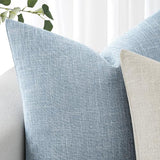 MIULEE Pack of 2 Decorative Linen Burlap Textured Pillow Covers Farmhouse Boho Accent Pillowcases Spring Coastal Home Decor for Couch Sofa Bedroom Living Room 18x18 Inch Light Blue