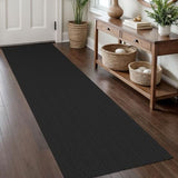 KOZYFLY 2x8 Runner Rug, Washable Non Slip Kitchen Hallway Rug, Black/Grey