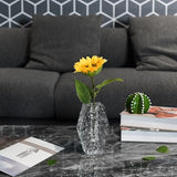 Glacier Series Crystal Vase 6.3-inch High, Modern Crystal Home Office Decor for Living Room Dining Table Centerpieces, Birthday and Wedding