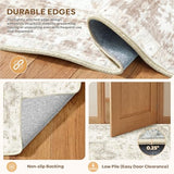 LIVELYGLOW 6x9 Retro Vintage Area Rug, Non-Slip Carpet, Beige Vintage